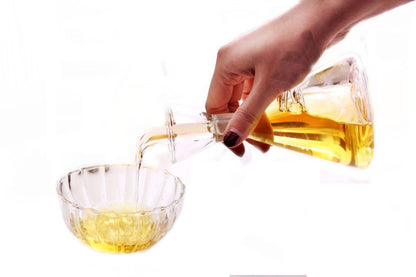 ELETON Olive Oil Dispenser Bottle Glass with No Drip Bottle Spout -Pourer Dispensing Bottles for Kitchen - Olive Glass Dispenser to Control Cooking Vegetable Oil and Vinegar(8 oz)