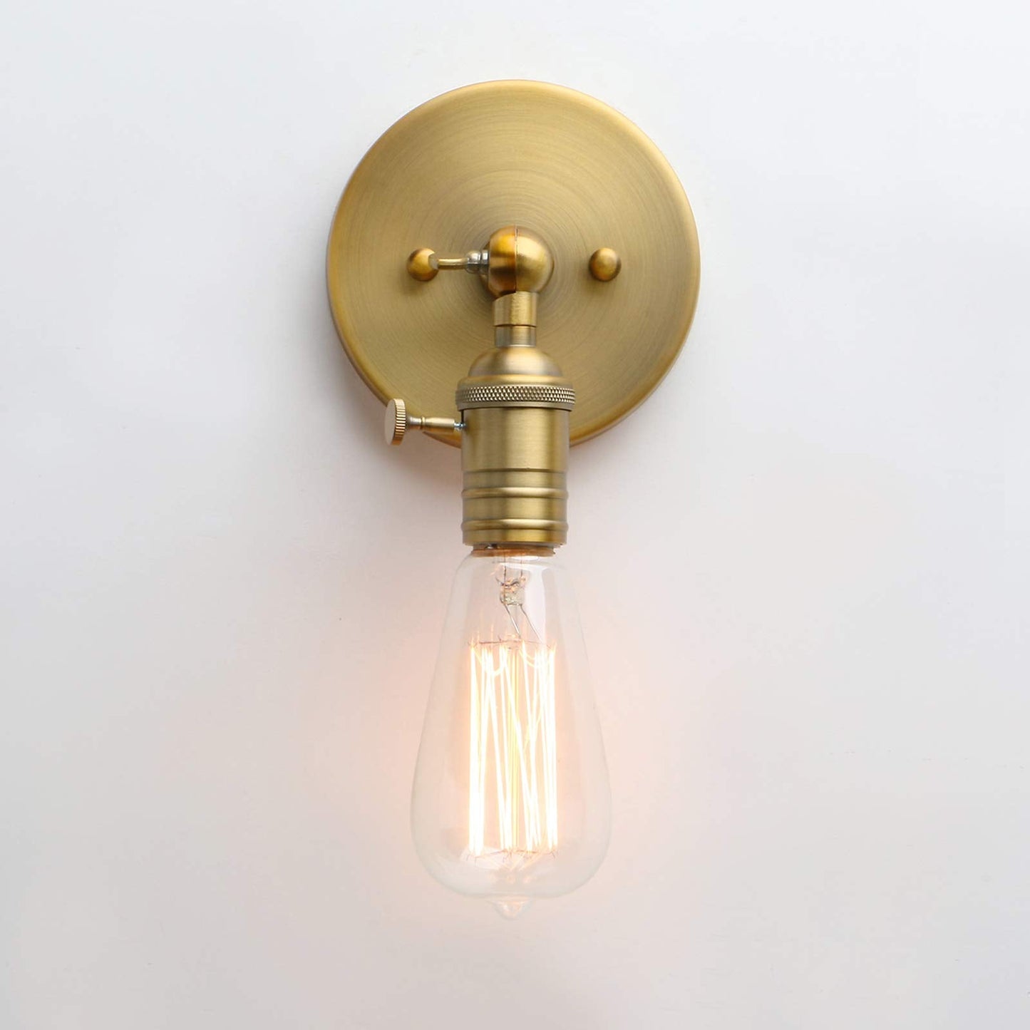 PERMO Minimalist Single Socket 1- Light Wall Sconce Lighting with On/Off Switch (Anqitue)