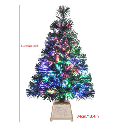 e Crafty Pre-lit Mini Christmas Tree, Tabletop Artificial Fiber Optic Christmas Trees with Gold Base -24 Inch …