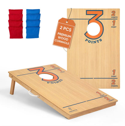 ARBORYTH Tailgate 3x2 FT Cornhole Board Set for Adults, Premium Wooden Bean Bag Toss Game with 8 All-Weather Bean Bags, Integrated Bean Bag Storage, Foldable Legs Outdoor Game - Natural
