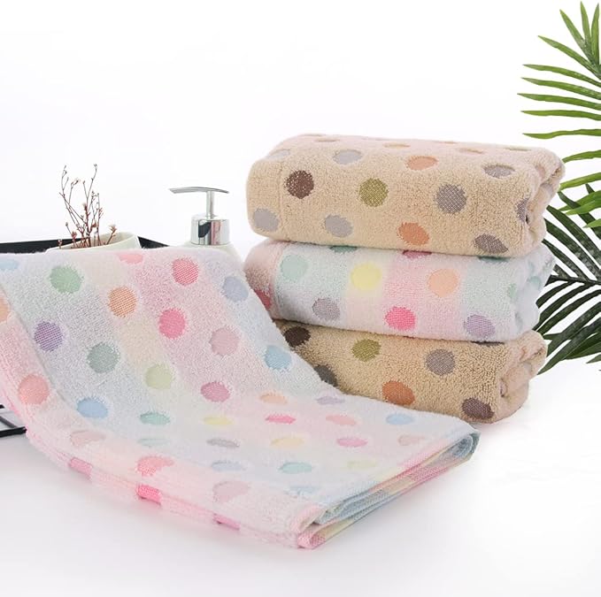 Pidada Hand Towels Set of 2 Colorful Polka Dot Pattern 100% Cotton Soft