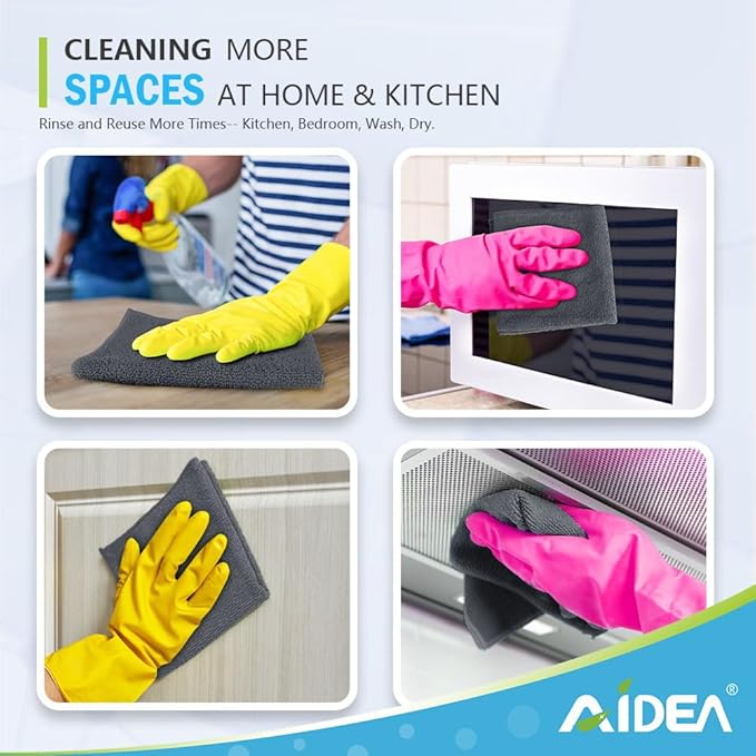 AIDEA Microfiber Cleaning Cloth 100PK, Soft Microfiber Towels
