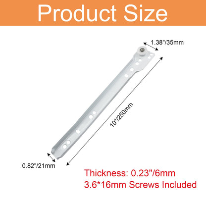 Suiwotin 1 Pair 10 Inch Drawer Slides, White Coated Steel Drawer Track, Removable Bottom Mount Drawer Rails with Smooth Sliding Nylon Wheels