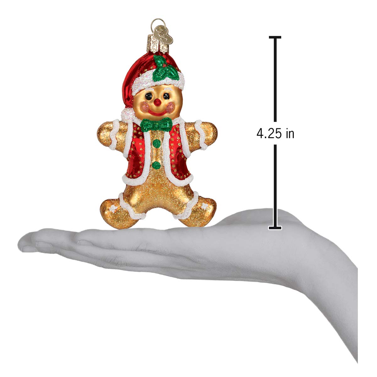 Old World Christmas Gingerbread Boy Glass Blown Ornament for Christmas Tree, Handcrafted Holiday Decoration, Gingerbread Collection