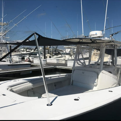 TeBaisea Boat T-Top Sun Shade Kit Boat Canopy, Boat Cover with Stainless Steel Telescopic Rod Foldable, UV-Proof 1200D High-Tech Polyester Fiber, Anti-Ultraviolet Dark Blue(102"×78"×66")