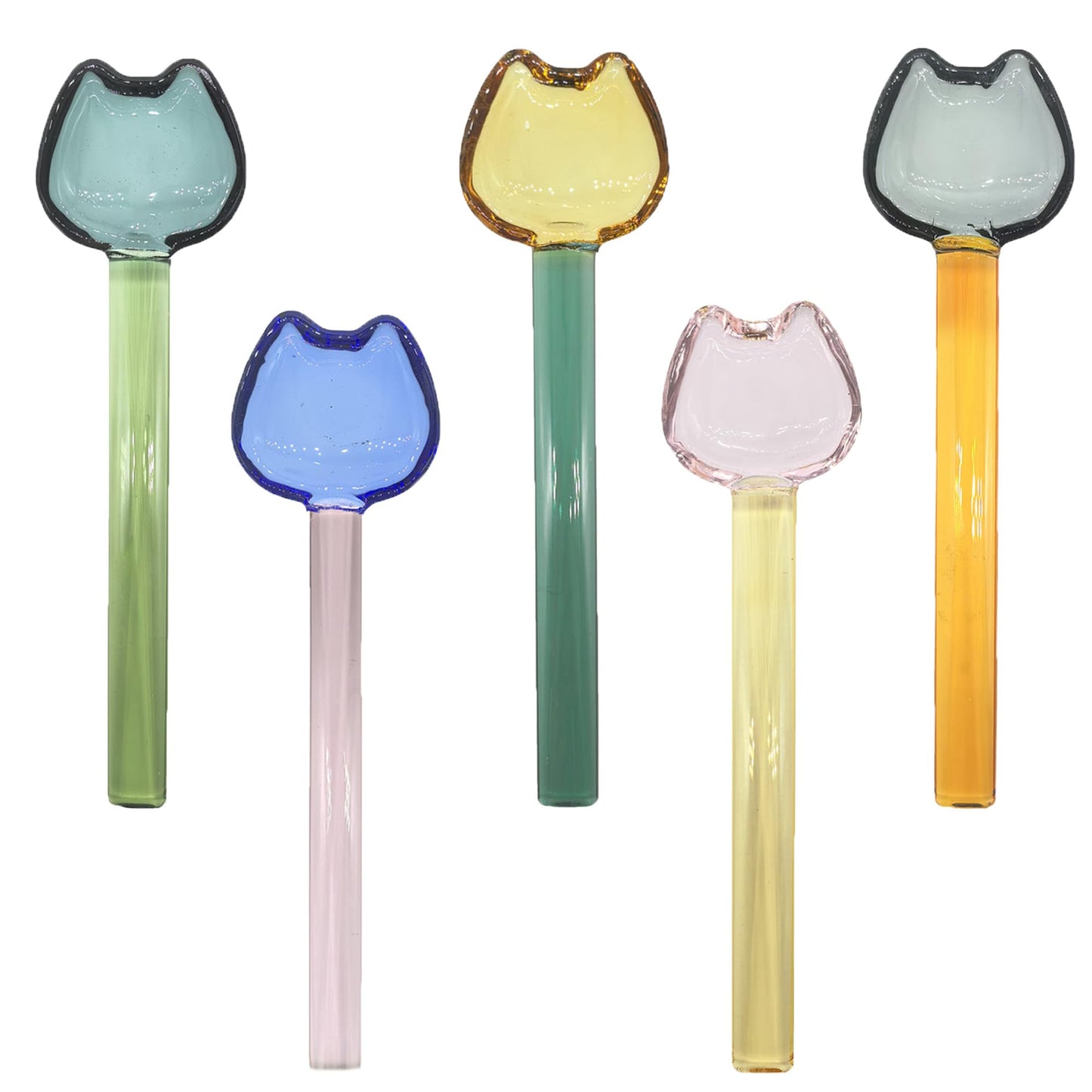 TMXAOK 5 Pieces Coffee Spoons, Glass Coffee Stirring Spoon, Espresso Stirring Spoon, Coffee Teaspoons, 6inch Coffee Stirrers for Tea Cocktail Milkshake Cold Drink Home Bar Party