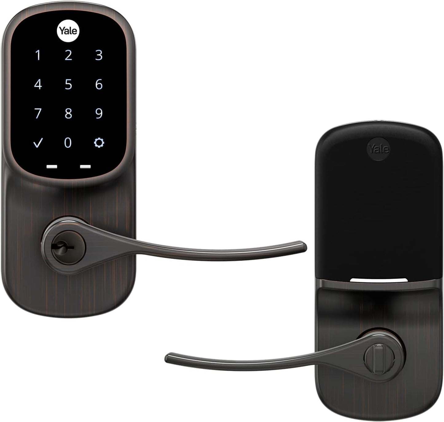 Yale Assure Lever - Keypad Lever Lock (for Doors with no deadbolt) - Keyless Entry with pin Code Unlocking and one-Touch or Auto-Locking - Black Suede