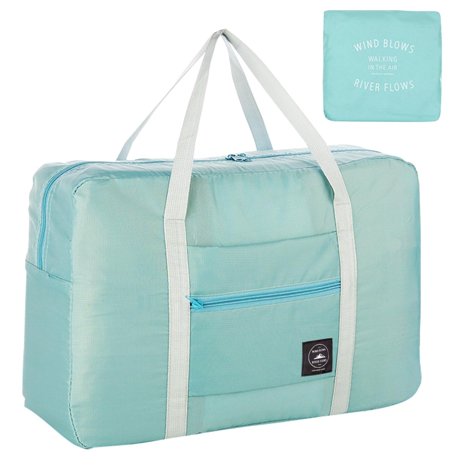 Foldable Travel Duffel Bag Tote Carry on Luggage Bag Spirit Airlines Personal item Sports Gym Bag Water Resistant Weekender Overnight Bags for Women and Men (Green)