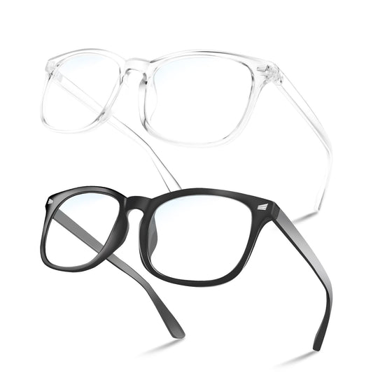 NZKNP Blue Light Glasses for Woman Men,Bluelight Glasses Womens,Blue Light Blocking Clear Black Fake Gaming Glass Accessories Computer Glass