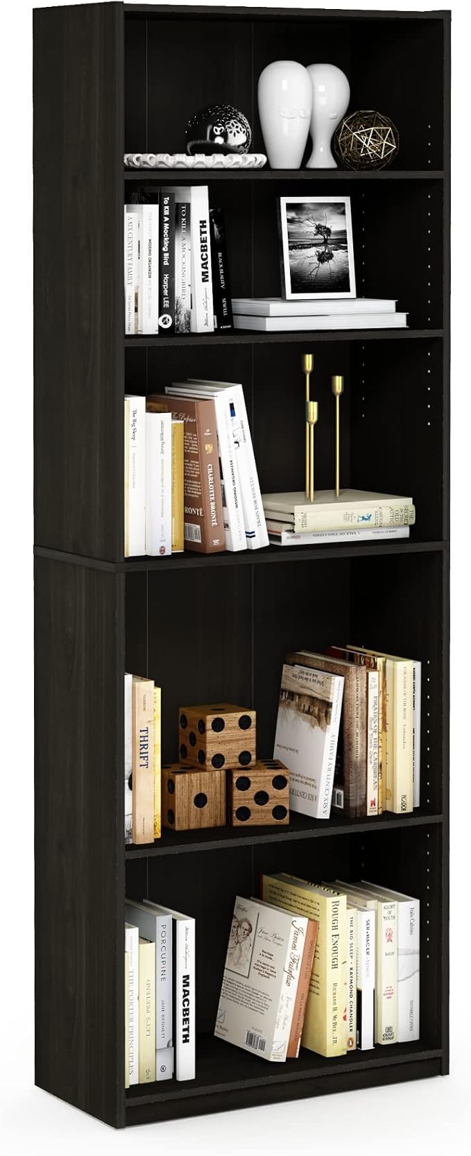 Furinno JAYA Book Shelf, 5-Tier Bookshelf, Bookcase