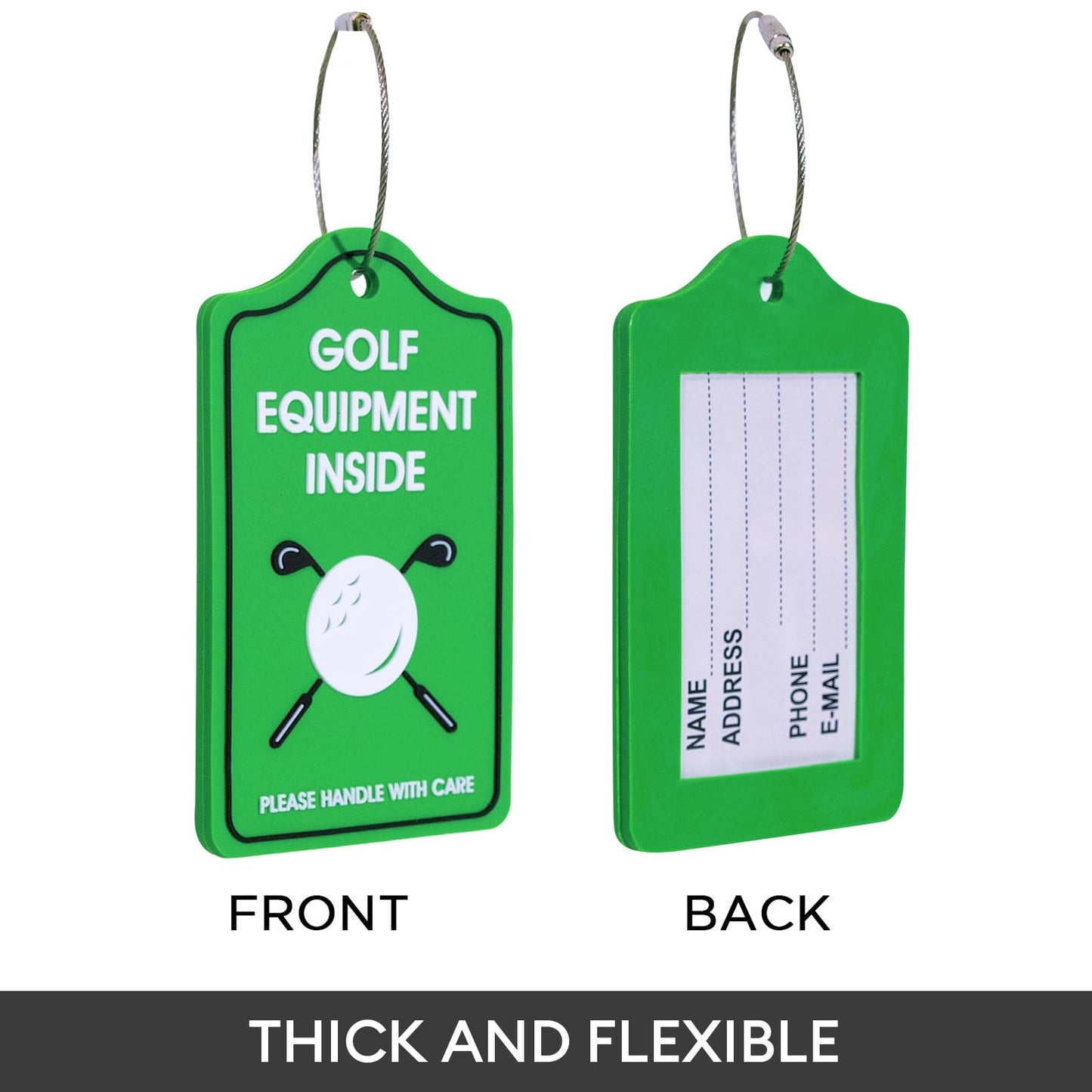 YULEAXIE Golf Luggage Tag, PVC Waterproof Luggage Tag Holders for Golf Bag Suitcase Ship, Durable Label Holder for Golf Equipment Travel Case