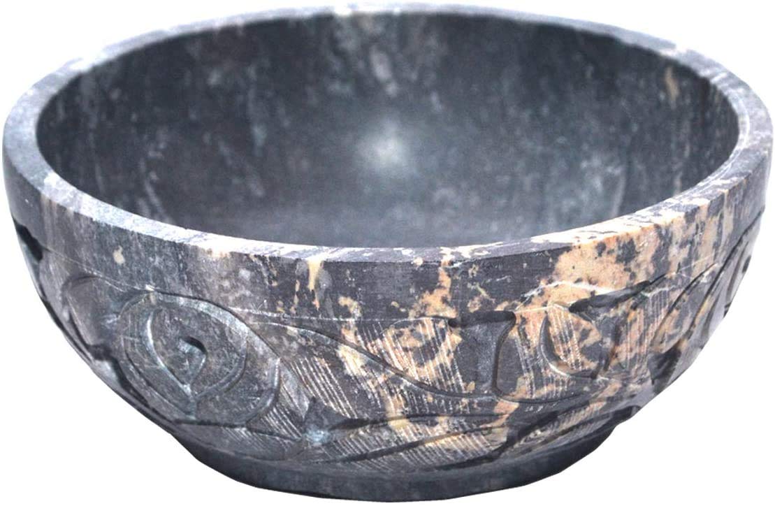 Marble Handmade Soapstone Incense Stick Holder and Scraping & Smudging Bowl for Gift. Decorative Home and Office Decor