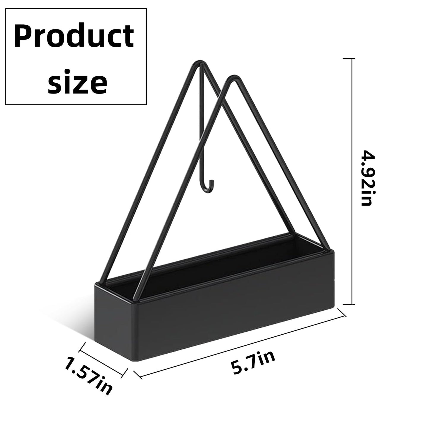 2 Pcs Black Iron Mosquito Coil Holder Full Metal Triangular Hanging Coil Tray Ash Catcher Fireproof Material Incense Holder Outdoor Home Garden Decor for Bar Courtyard Office Desktop (Black)