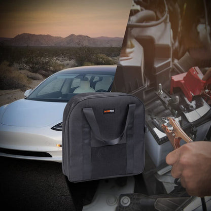 WISEPRO 15 Inch Jumper Cable Bag, Heavy Duty Cable Storage Bag, Water Resistant Cable Organizer Bag for Jumper Cable, EV Charging Cables, Cords and Hoses (15 Inch Black)