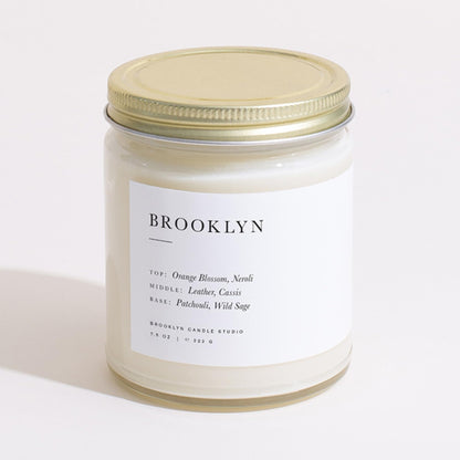 Brooklyn Candle Studio Brooklyn Jar Candle - Luxury Scented Candle, Vegan Soy Wax, Hand Poured in The USA, 50 Hour Slow Burn Time - 7.5oz