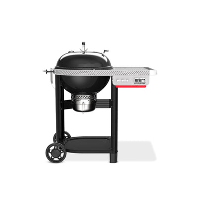 Weber Performer™ 22‑Inch Charcoal Grill for Outdoor Cooking – Black, Porcelain-Enameled Finish, Temperature Control Dampers & Prep Table, Kettle