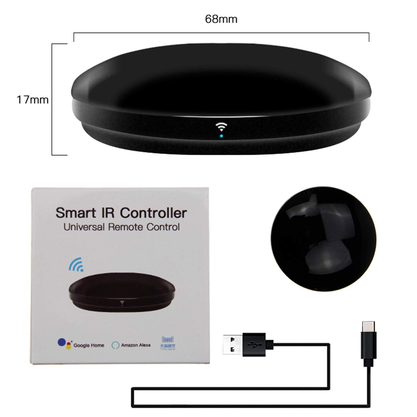 Smart IR Remote Control,All in One IR Blaster Control, Universal WiFi Infrared Remote Control for TV DVD Air Conditioner STB etc,Compatible with Alexa, Google Assistant