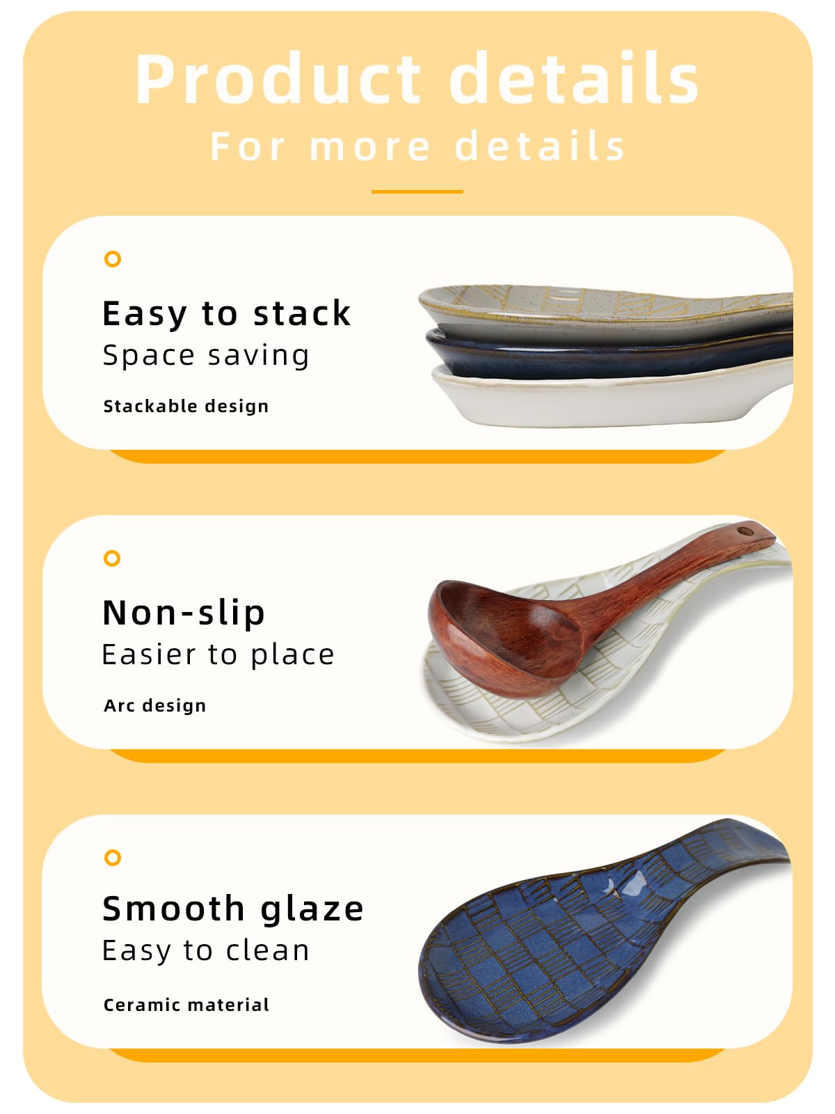 GDCZ 8.5Inch Ceramic Spoon Rest, Spoon Holder for Stove Top, Heat-Resistant Cooking Utensil Rest, Dishwasher Safe (White)