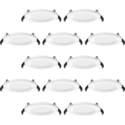 RAB Lighting WFRL-Field-Adjustable Edge-Lit LED Downlight-Canless Wafer Design-Black/White Trim-5CCT Selectable 2700K-5000K-90 CRI-Wet Rated/Dimmable for Modern Ceilings (WFR34-4B/BP - 12 Pack)
