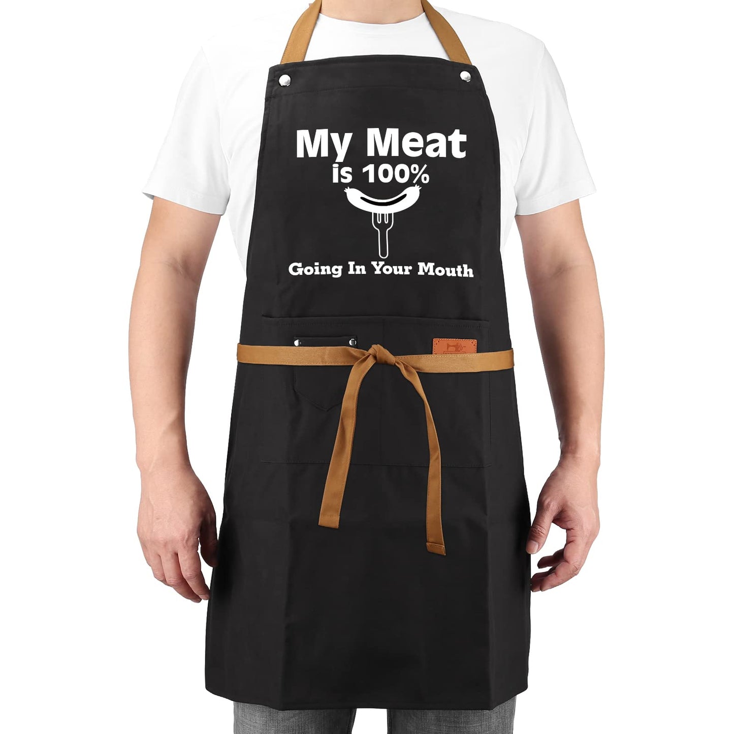 HBESTIE Gifts for Boyfriend, Husband Gifts from Wife, Christmas, Birthday Gifts for Men, Naughty Gifts for Him, Anniversary Mens Funny Gifts Gag Gifts - Kitchen Chef Apron w Pockets
