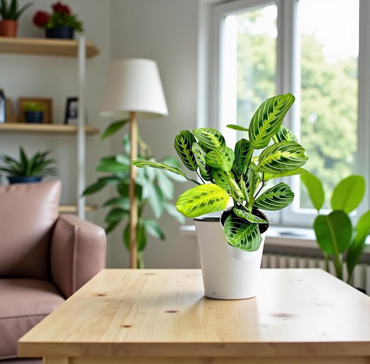 Live Plant, Lemon Lime Maranta Prayer Plant, Pet Friendly, Air Purifying, Easy Care, 12-16 inch Tall, Easy to Grow Rare Indoor Plant, Houseplant, 4 inch Pot by Hopewind Plants Shop