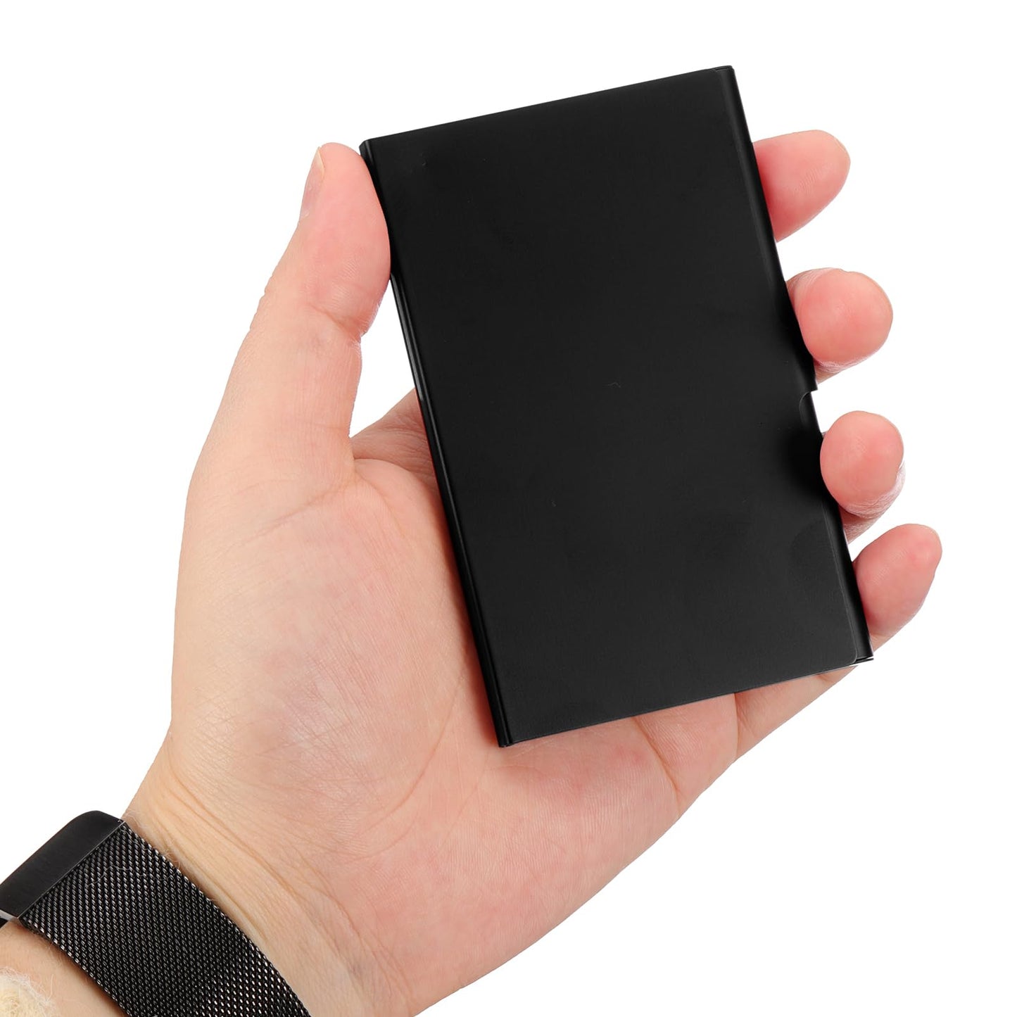 PATIKIL Business Card Holder, 10Pcs Aluminum Metal Card Case Professional Pocket Card Holder for Name Card Credit Card, Black