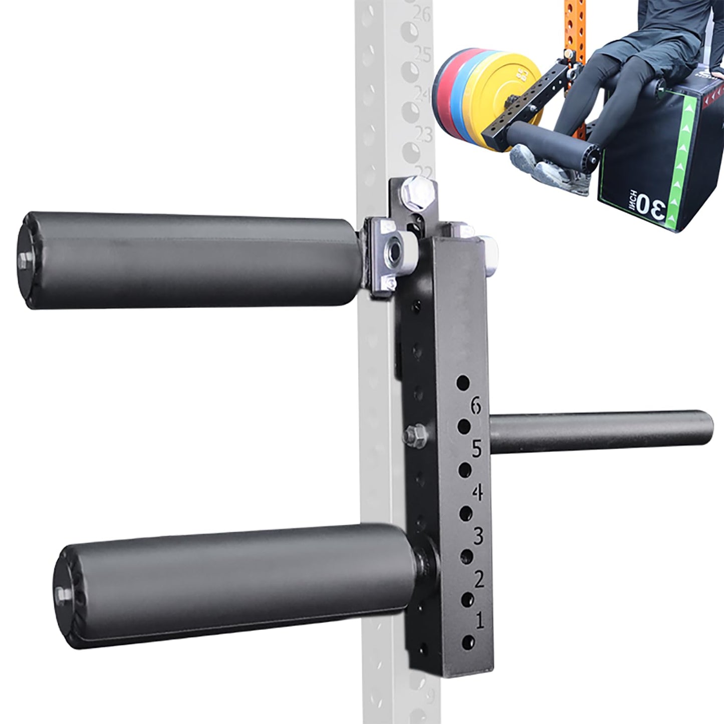 CONBUT Leg Extension Rack Attachment for Makes the Legs More Fixed, Leg Extension Attachment for Adjustable Leg Extension and Curl Machine Squat Rack Attachment