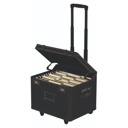 Vaultz Locking Mobile File Chest, Letter/Legal Files, 17.5" X 15.5" X 14.5", Black