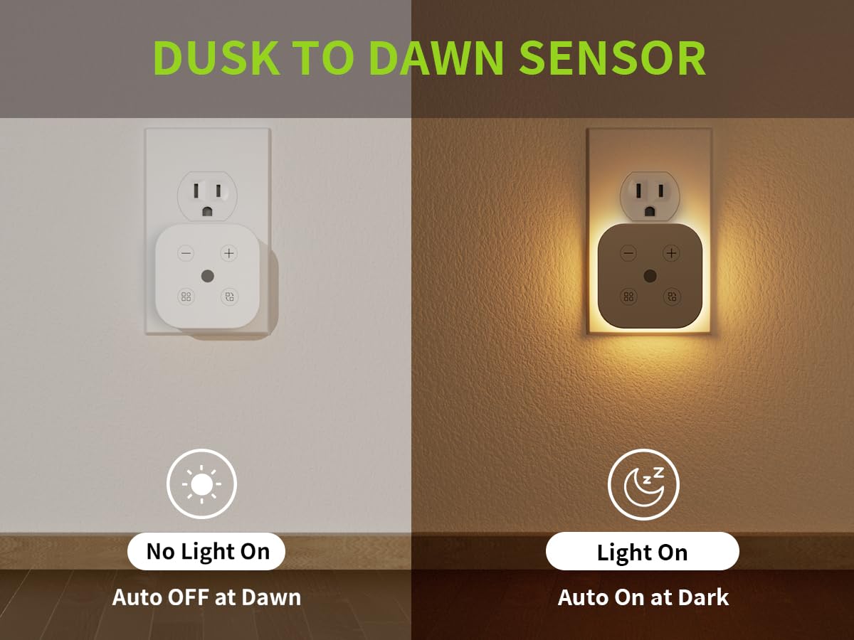 TORANKOS 2 Pack Very Dim Sleep Night Lights Plug into Wall, Sleep Light for Kids and Adult, Bedroom Night Light, Light Sensor, LED, Dimmable, Warm Soft Light Plug in Night Light