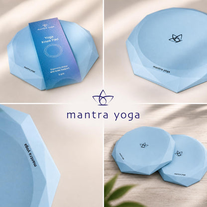 Mantra Yoga Knee Pads (Set of 2) – Extra Thick & Non-Slip Pads for Yoga, Pilates & Fitness – Ergonomic Design for Joint Protection – Lightweight, Portable & Durable Foam