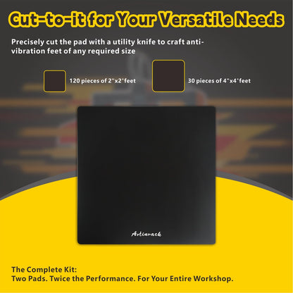 High-Rebound Anti Vibration Pads Set, 2PCS Vibration Damping Mat for Noise Reduction & Higher Print Accuracy, 22'' x 22'' Base Mat for 3D Printer, CNC Router Machine, Laser Engravers