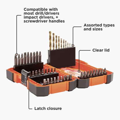 beyond by BLACK+DECKER Drill Bit Set/Screwdriver Bit Set, 46-Piece (BDA46SDDDAEV)
