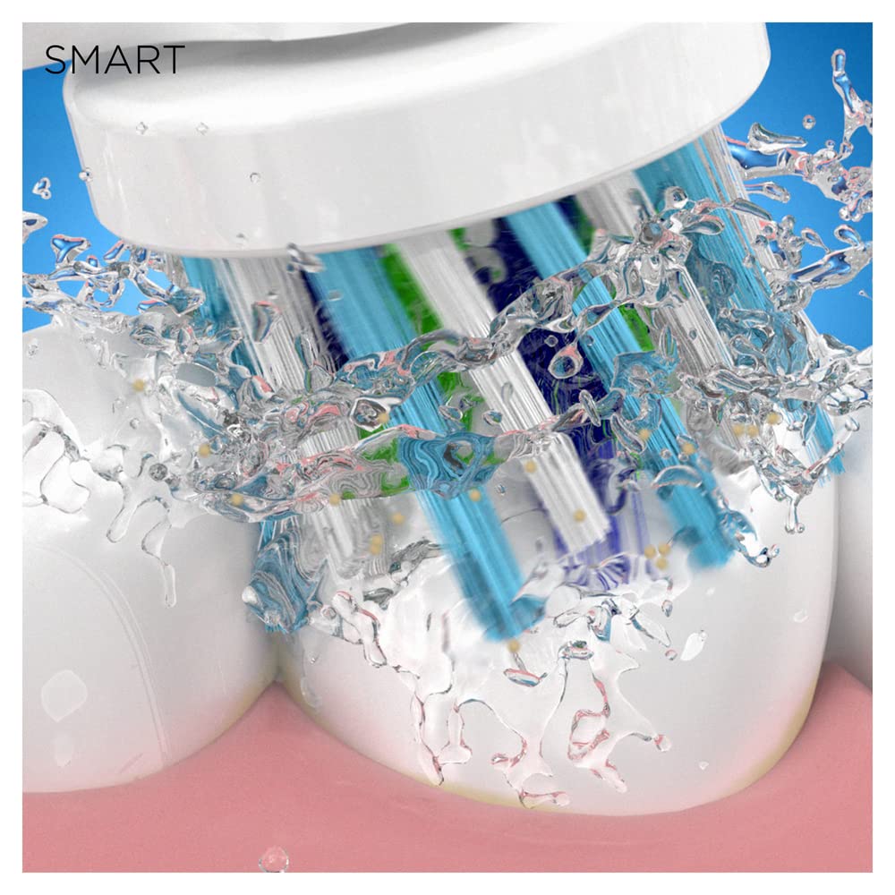 Oral-B Smart 4 Electric Toothbrushes For Adults, Mothers Day Gifts For Her / Him, App Connected Handle, 2 Cross Action Toothbrush Heads, 3 Modes with Teeth Whitening, 2 Pin UK Plug, 4000N, White