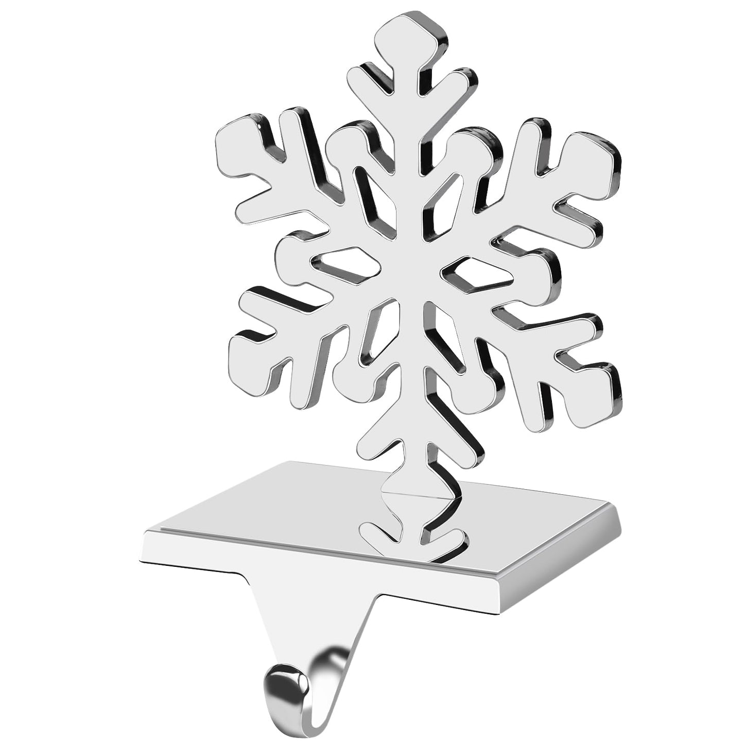Hxezoc Snowflake Christmas Stocking Holders Silver Metal Mantel Stocking Hangers for Christmas Fireplace Mantel Decorations Christmas Holiday Supplies (Small)