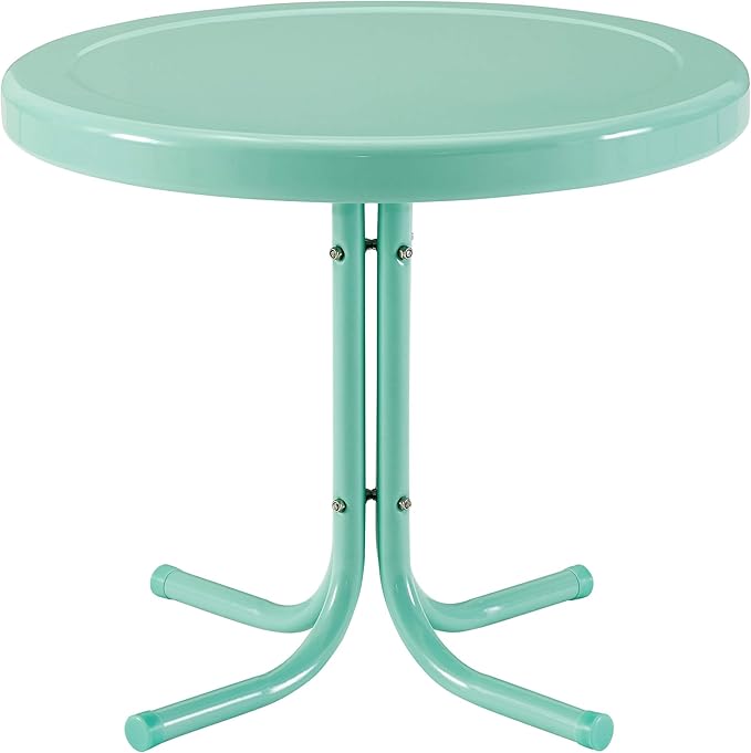 Crosley Furniture Griffith Weather Resistant Retro Metal Outdoor Side Table