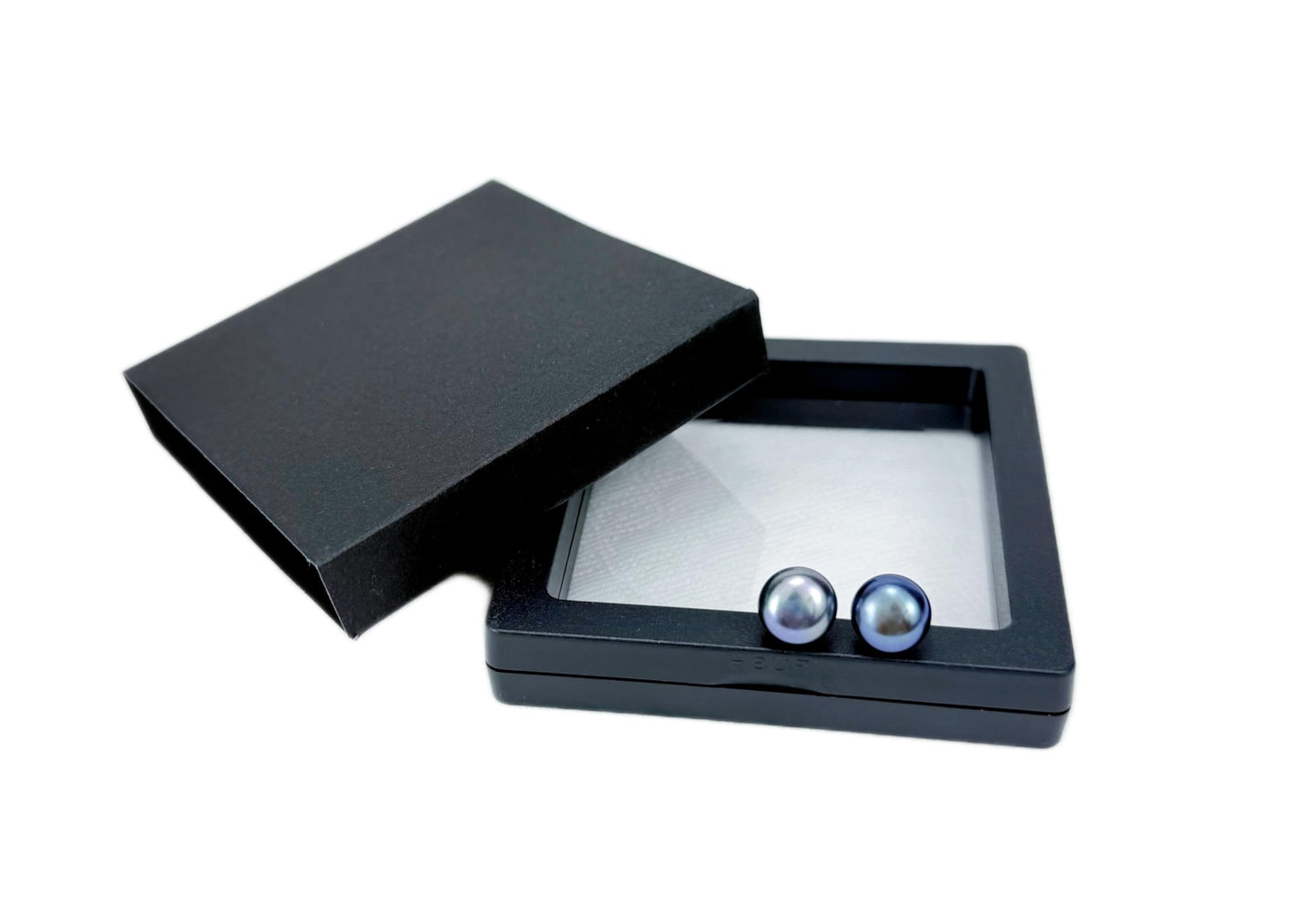 COYATE Pearl Earrings Sterling Silver Freshwater Black Pearl Stud Earrings for Women Hypoallergenic, Button Shape Real Pearls 6-6.5mm, Simple Elegant Jewelry Gift for Her,Mother,Bride,Friend