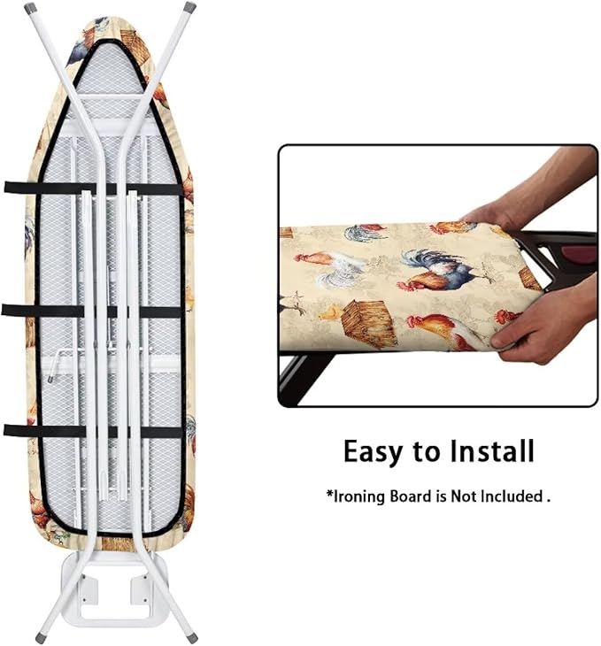 Rooster Ironing Board Cover Durable Thick Table Top Ironing Board Cover