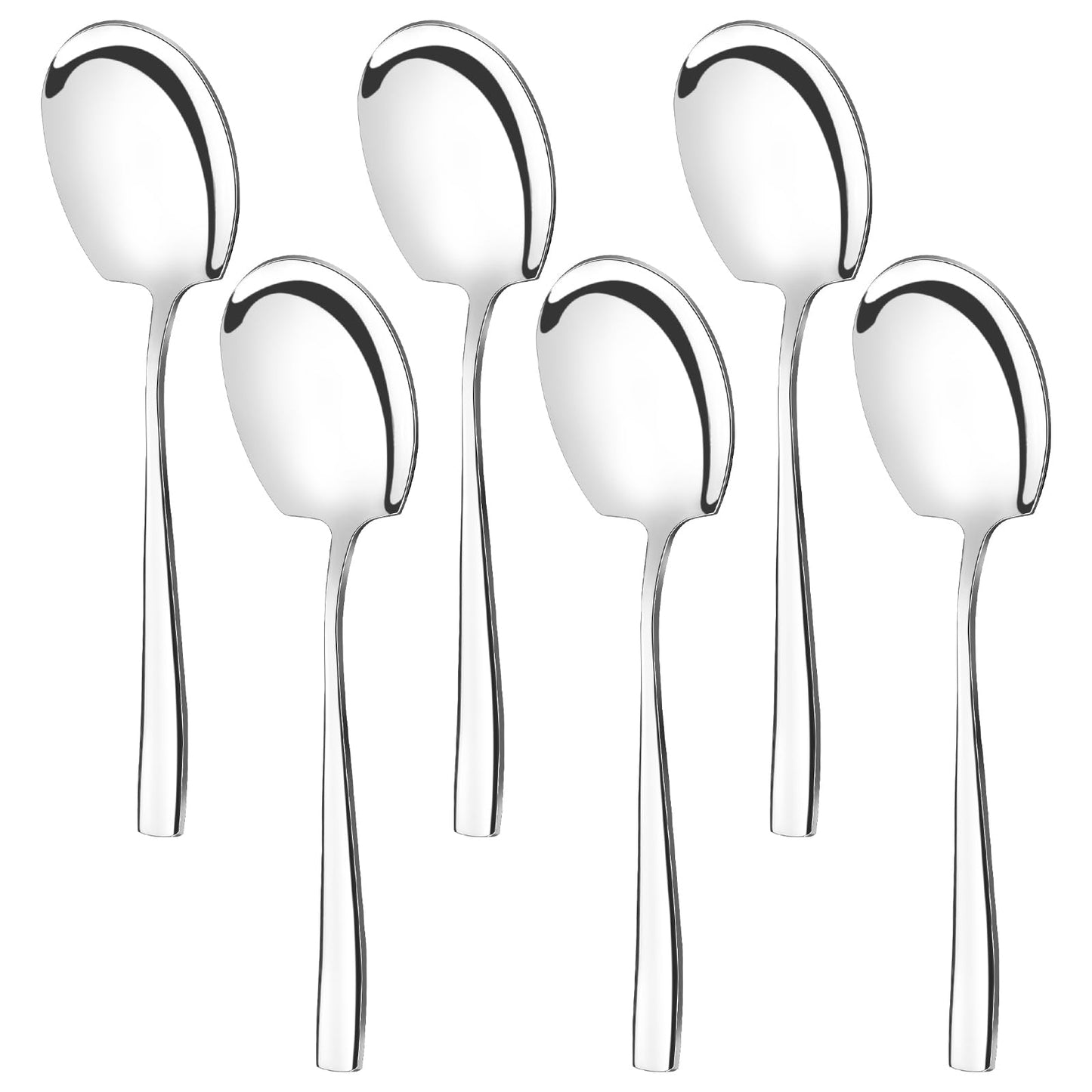 Ewingger 6 Pieces Stainless Steel Serving Spoons, Large Buffet Serving Spoons