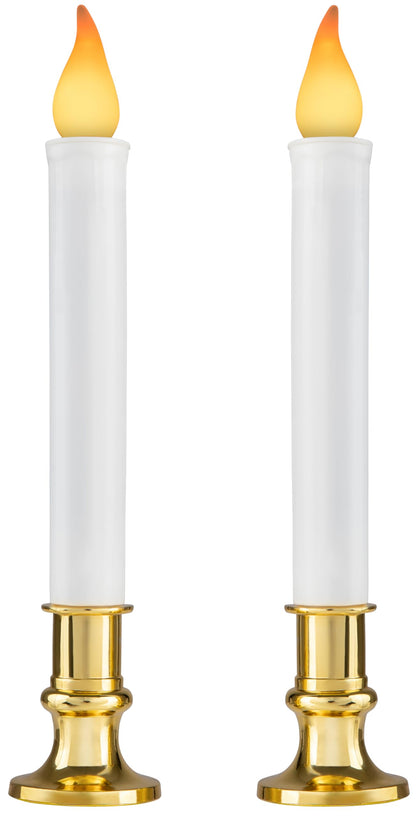 Tupkee Flickering LED Window Candles – Set of 2 Battery-Operated Flameless Christmas Candles with Flickering Flame & Timer for Holiday Window & Home Décory Window & Home Decoration