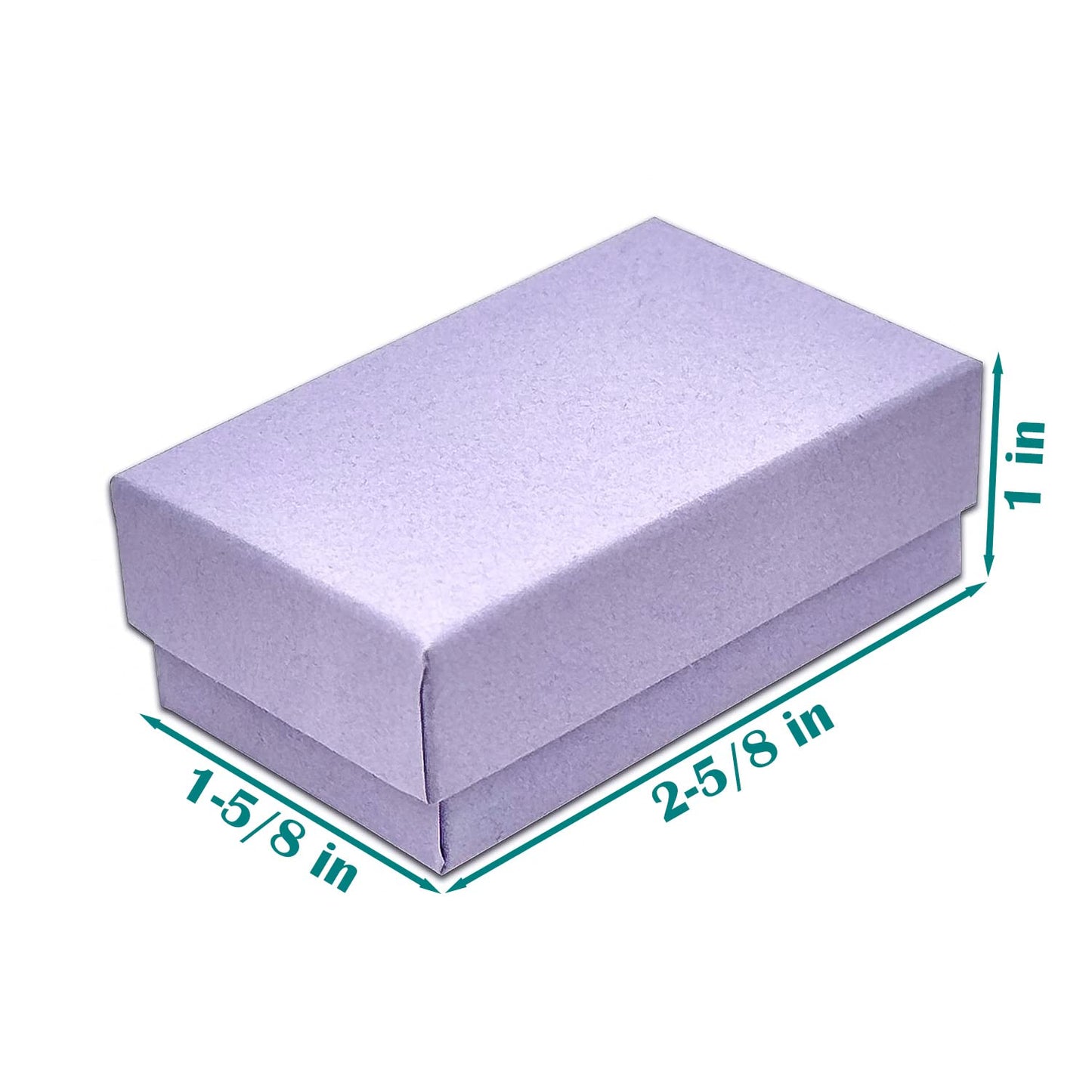 The Display Guys - 25-pack #21 Cotton Filled Cardboard Kraft Paper Jewelry Boxes Gift Cases - Light Lavender (2.6" x 1.6" x 1.0")