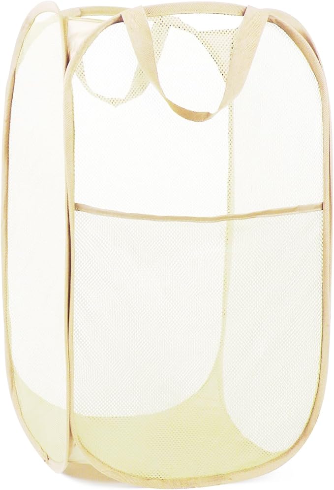 Durable Collapsible Laundry Baskets- Reinforced Mesh Pop Up Laundry Hamper