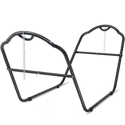 SUNCREAT Universal Steel Hammock Stand Only, Heavy Duty Hammock Stand, Fits 2 Person Hammock 9 to 14 Feet Long, 475-Pound Capacity, Patent Pending, Black
