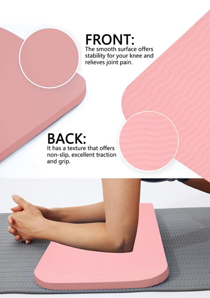 Yoga Knee Support Pad for Women Pilates Kneeling Cushion | Elbows Wrist Hands Head Foam Extra Thick Men Exercise Knees Pads Set of 6 Pieces (Pink)