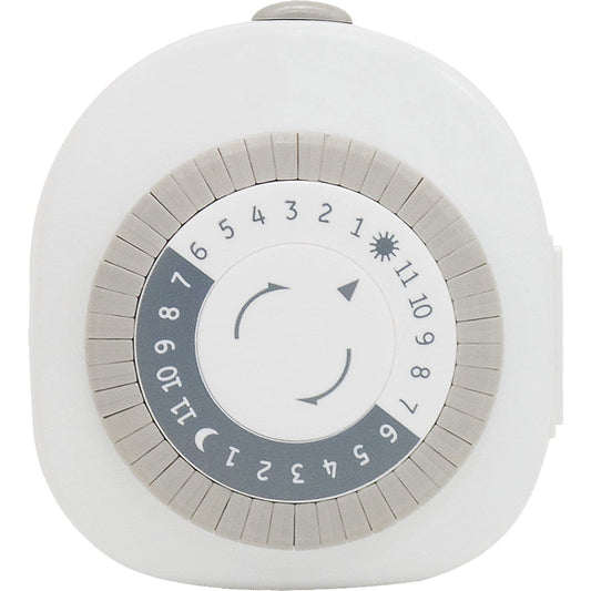 GE 24-Hour Heavy Duty Indoor Mechanical Timer, 1 Grounded Outlet Timer, ON/OFF Daily Cycle Timer Plug, 30-Minute Interval Timer Outlet, 125VAC Light Timer, Plug Timer, Lamp Timer, White, 1 Pack,15153