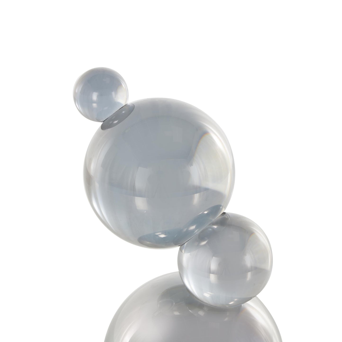 Deco 79 Glass Abstract Decorative Sculpture Stacked Orbs Home Decor Statue, Accent Figurine 4" x 4" x 8", Clear
