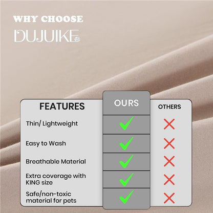 DUJUIKE Waterproof Bed Sheet Cover,Pet Hair Resistant Bed Sheet Cover for Dog and Cats, Mattress Protector for Children, Bed Liner Cover with Waterproof Breathable Fabric (Camel, Twin 160 x 230 cm)
