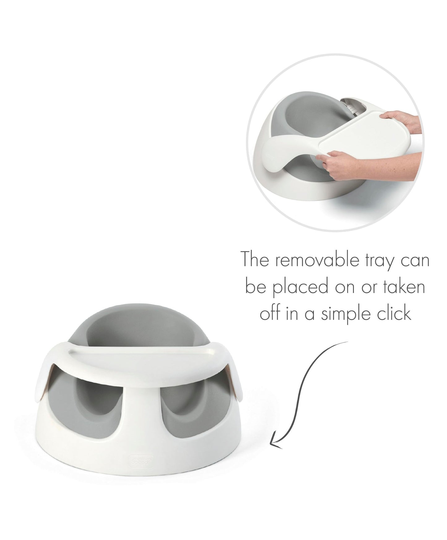 Mamas & Papas Baby Snug Seat and Activity Tray with Adjustable Features, Supportive, Stable and Easy Clean Design, Pebble Grey