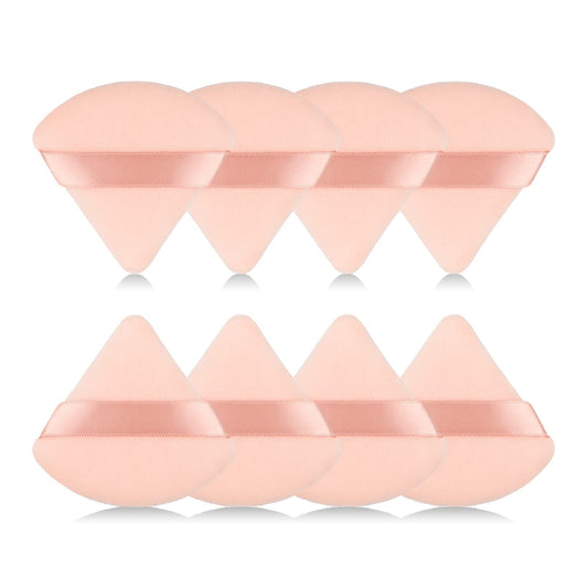 8Pcs of Triangular Powder Puff Makeup Sponges, Made of Super-soft Velvet, Designed for Contouring, Eye, and Corner, Beauty Blender Foundation Mixing Container.(Black)