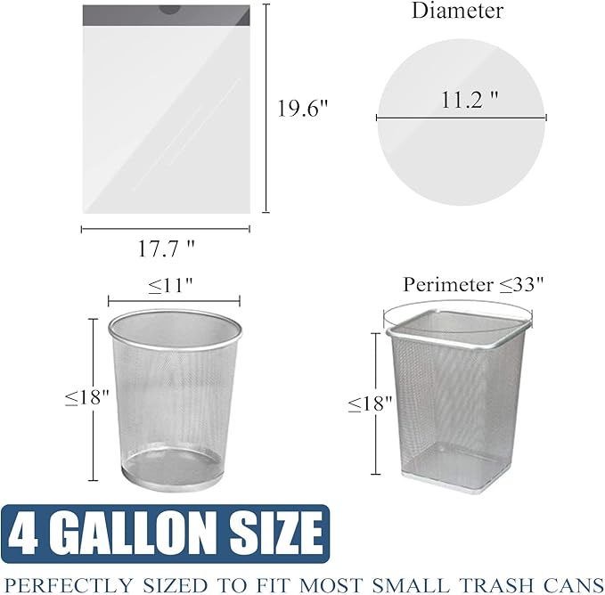 Small Trash Bags 4 Gallon