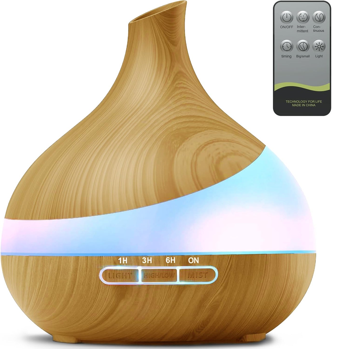 HJTHJT 500ML Essential Oil Diffuser: Aroma Diffuser with Remote Control for Hotel Spa Yoga Room - Humidifiers for Bedroom with 14 Colors LED Night Light for Kids/Women Home Relaxation